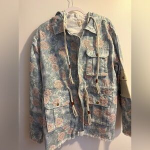 Brand new POL size, large floral, patchwork, jacket, luck and money